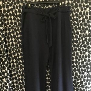 Navy Terry Cropped Pants